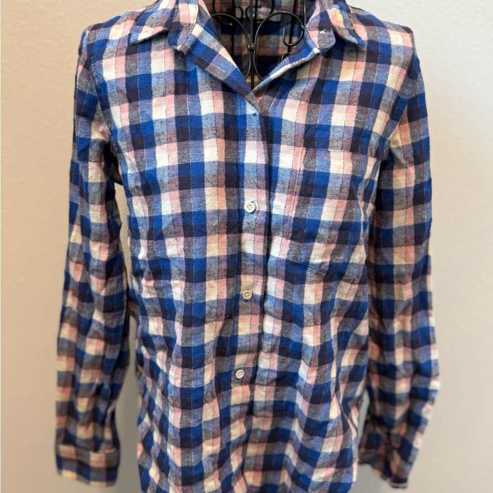 Madewell plaid cotton Blue and Pink shirt
